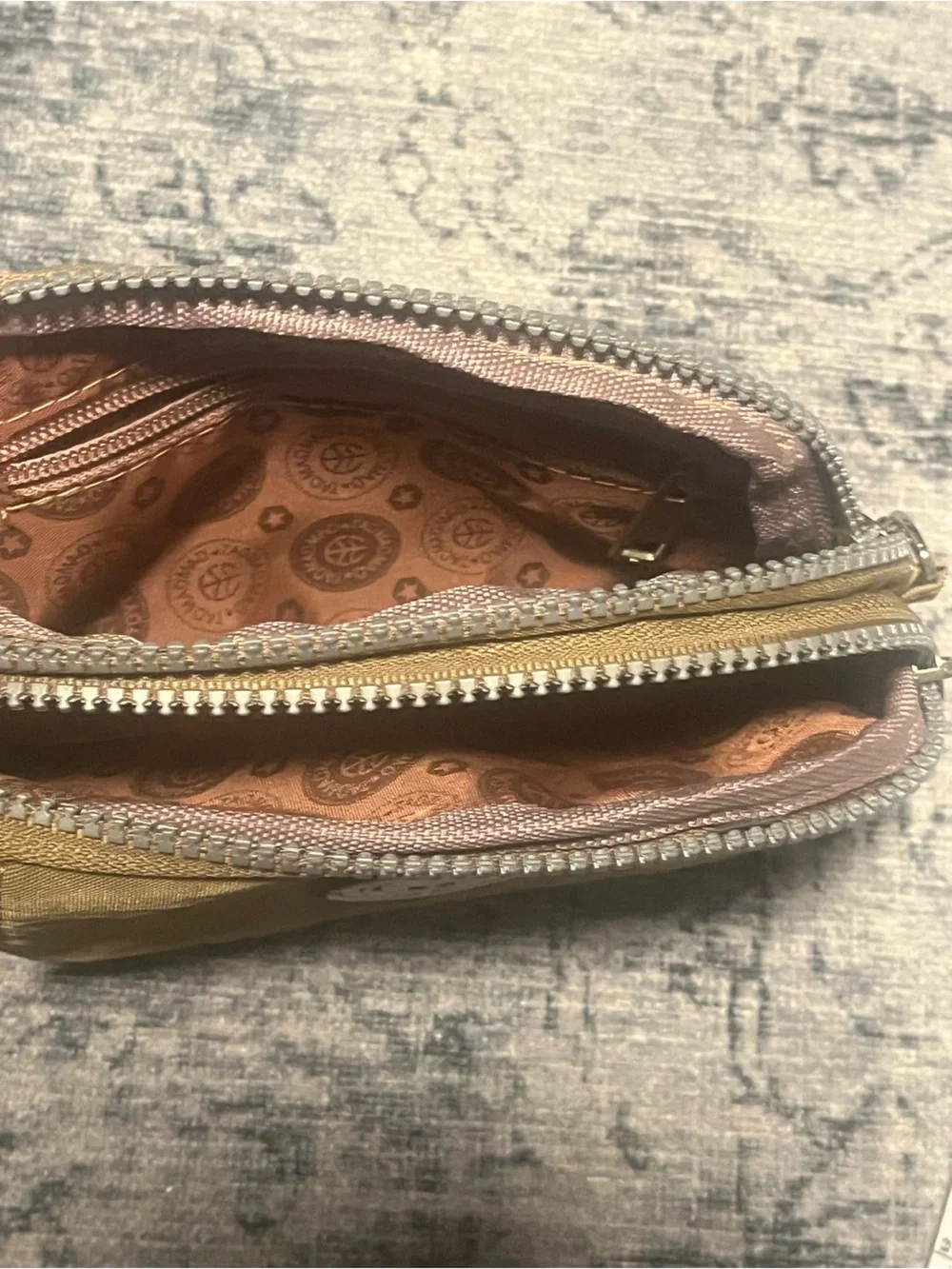 TAOMAOMAO nylon wristlet multi zip travel wallet small